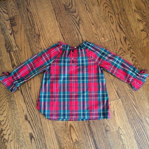 J Crew crewcuts Tartan Plaid Top Holiday 12 ❤️🌿 - Picture 3 of 3